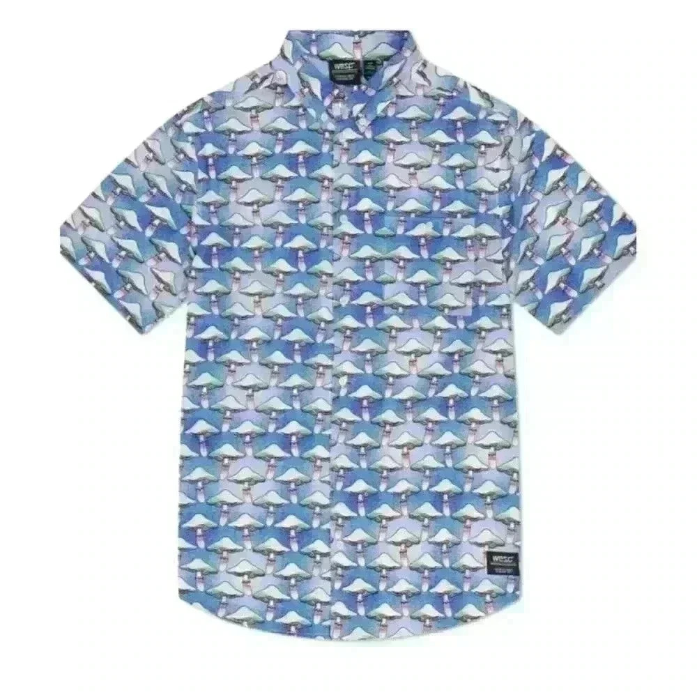 WESC Shroomspiracy Short Sleeve Button Shirt Men’s Medium - Picture 2 of 10